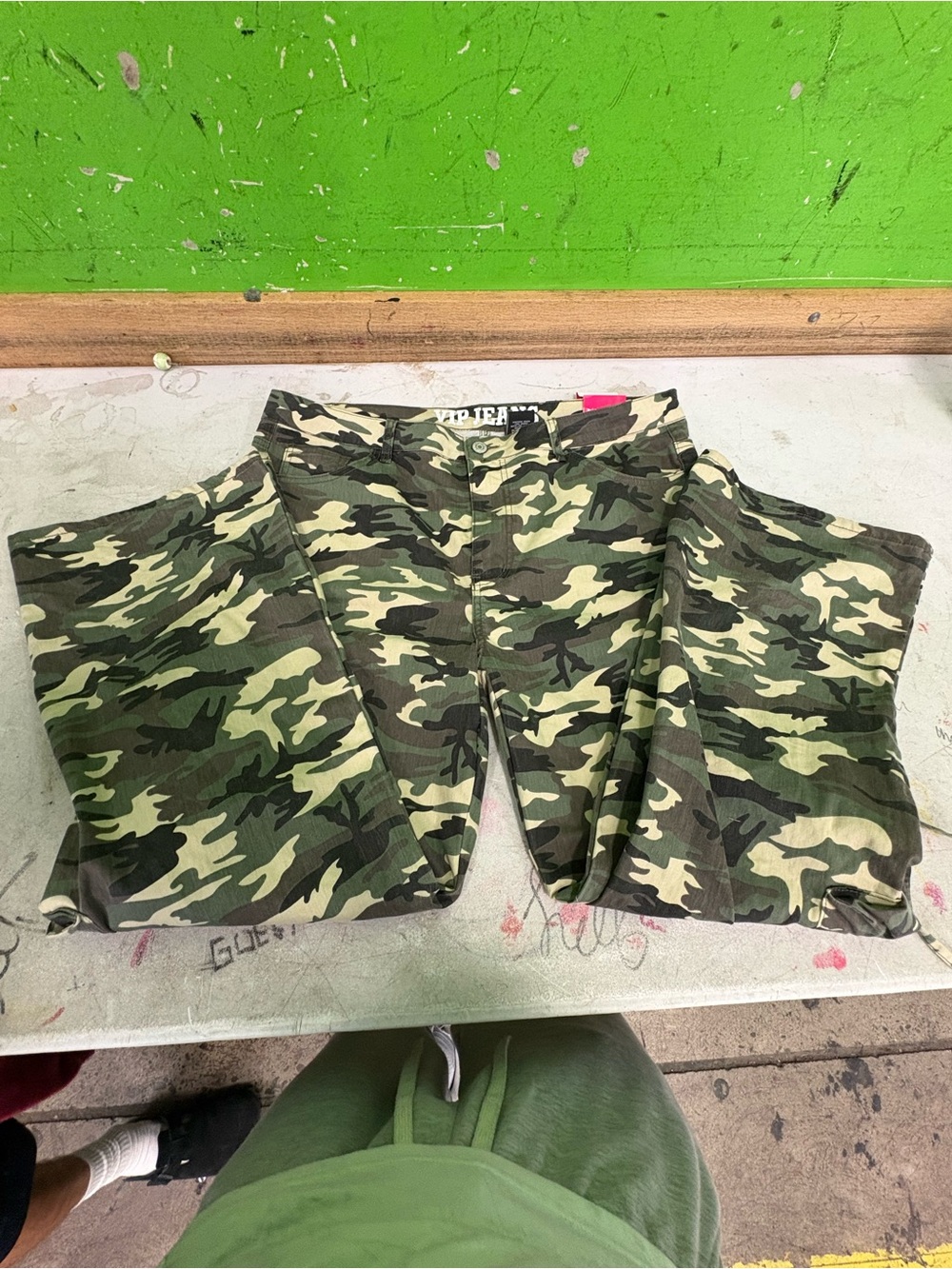 VIP Green Camouflage Cargo Pants for Kids